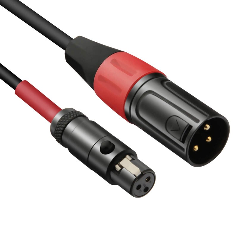 JOMLEY كابل ميكروفون لابيل برو من JOMLEY 3 دبابيس XLR أنثوي (TA3F) إلى XLR ذكري عادي - 1 قدم - Image 1